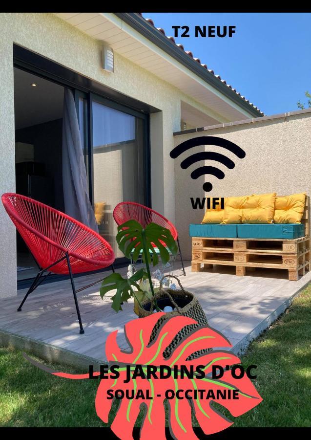 Les Jardins D'Oc - Wifi, Terrasse Et Jardinet - Appart T2 Neuf Soual 外观 照片