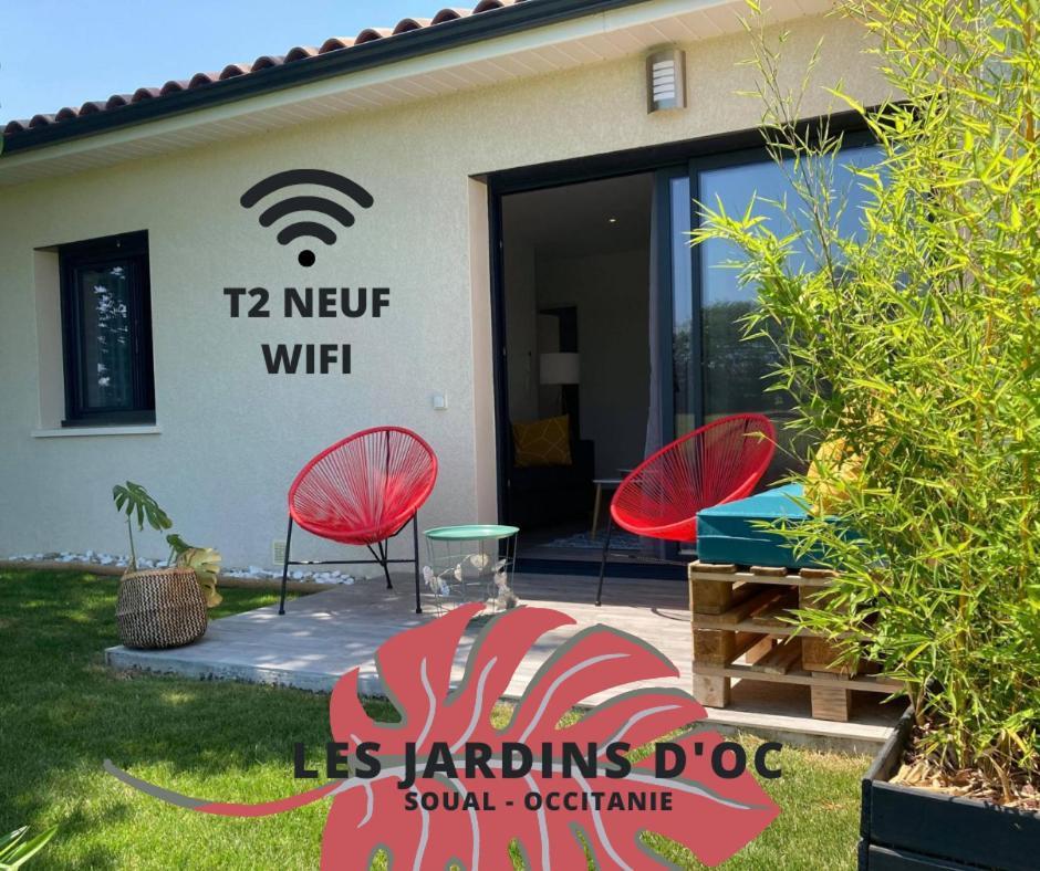 Les Jardins D'Oc - Wifi, Terrasse Et Jardinet - Appart T2 Neuf Soual 外观 照片